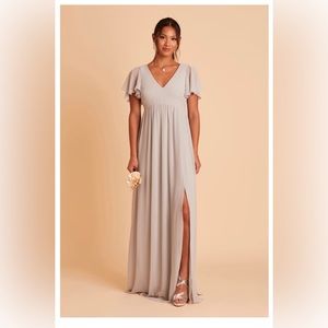 Birdy Grey Hannah Empire Bridesmaid Dress in Dove Grey Small